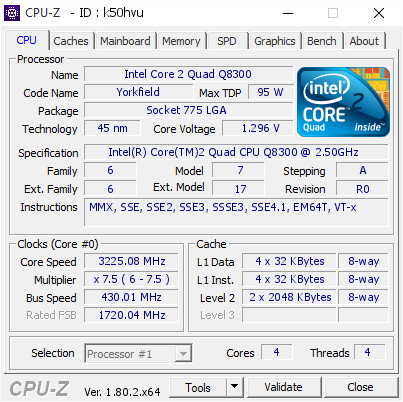 Intel R Core TM 2 Quad CPU Q8300 2.50 Ghz