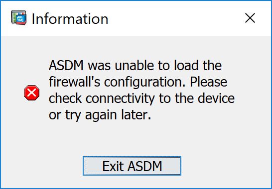 Cisco Asdm Was Unable To Load The Firewall Configuration