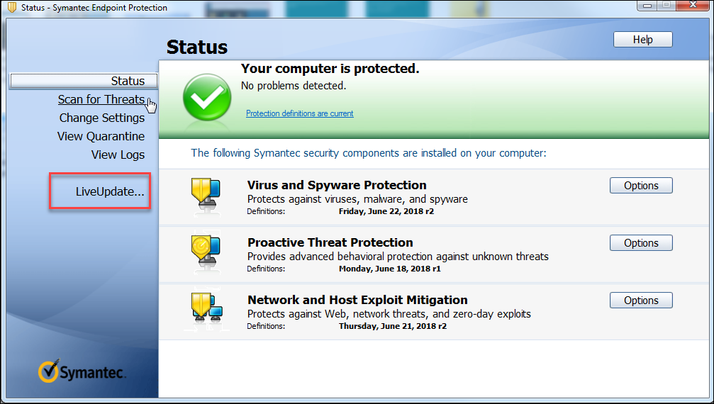 Update Antivirus Symantec Endpoint Protection