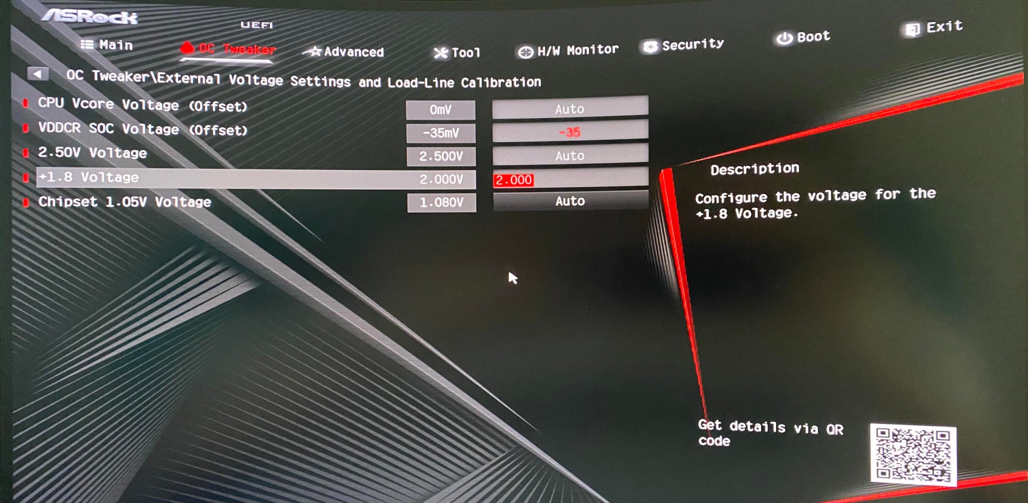 CPU Vdd 1.8 Voltage