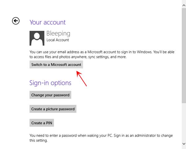 How To Change Microsoft Account On Windows 8