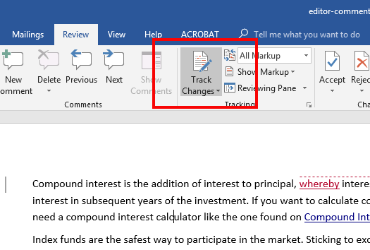 Microsoft Word How To Turn Off Track Changes