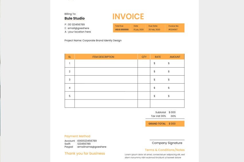 How To Make A Bill In Microsoft Word