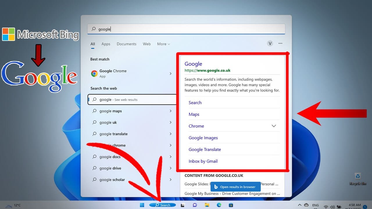 How To Change From Bing To Google On Windows 11