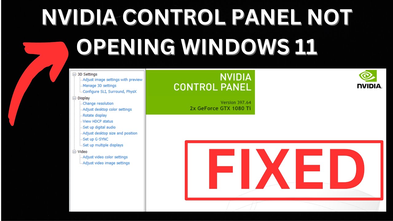 Nvidia Control Panel Not Opening Windows 11