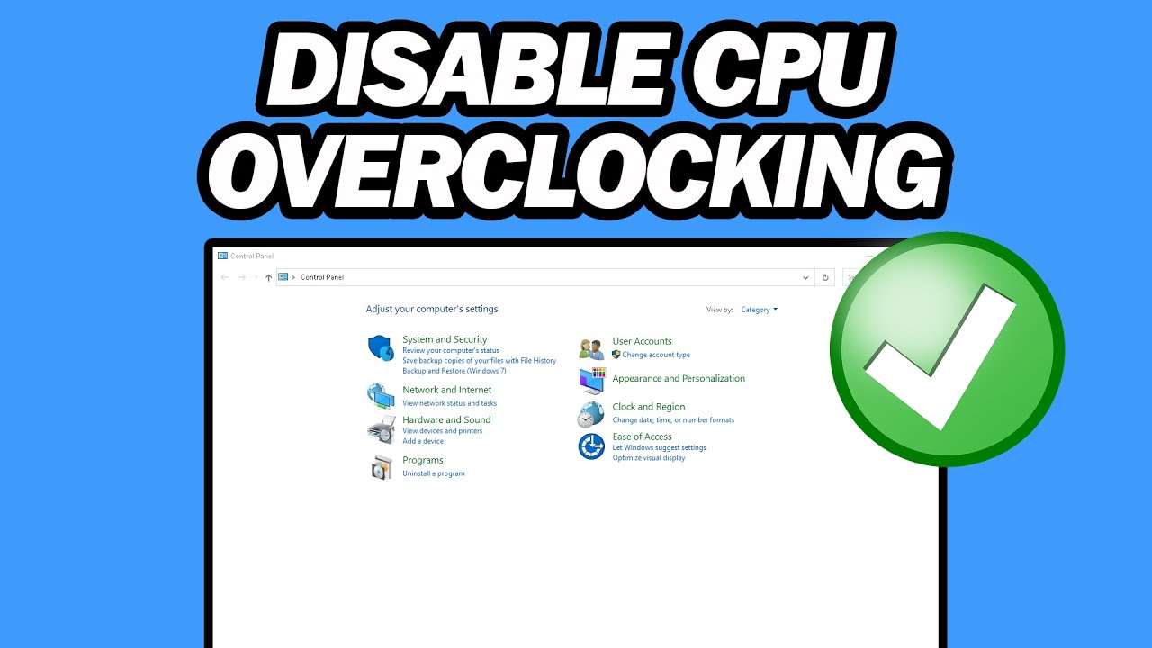 How To Stop Overclocking CPU