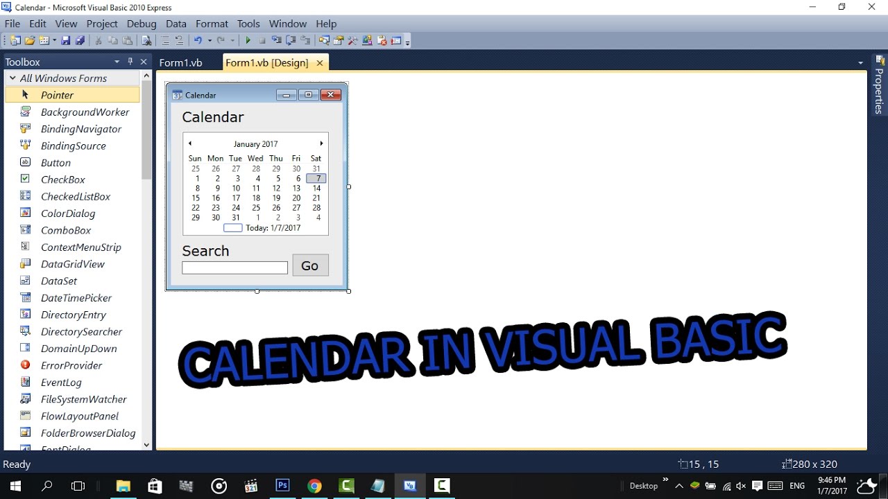 How To Make A Calendar In Visual Basic