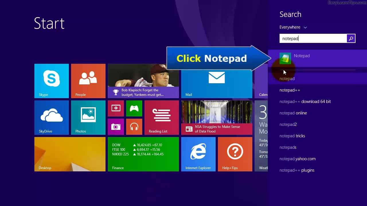 Where Can I Find Notepad On Windows 8