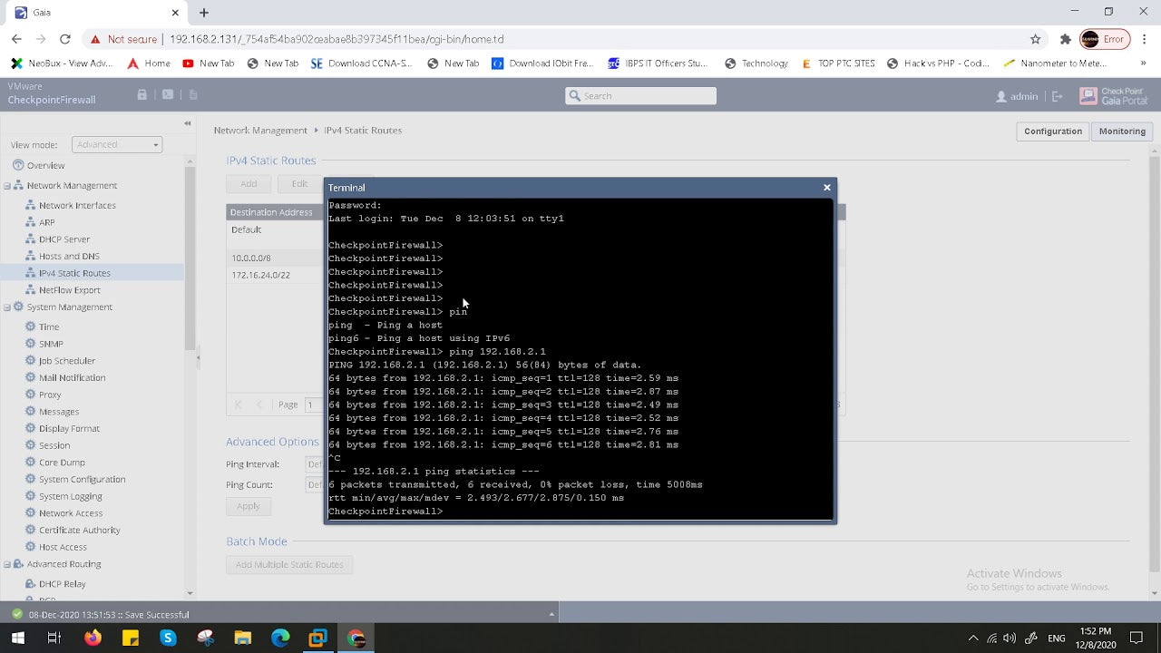 How To Add Route In Checkpoint Firewall CLI