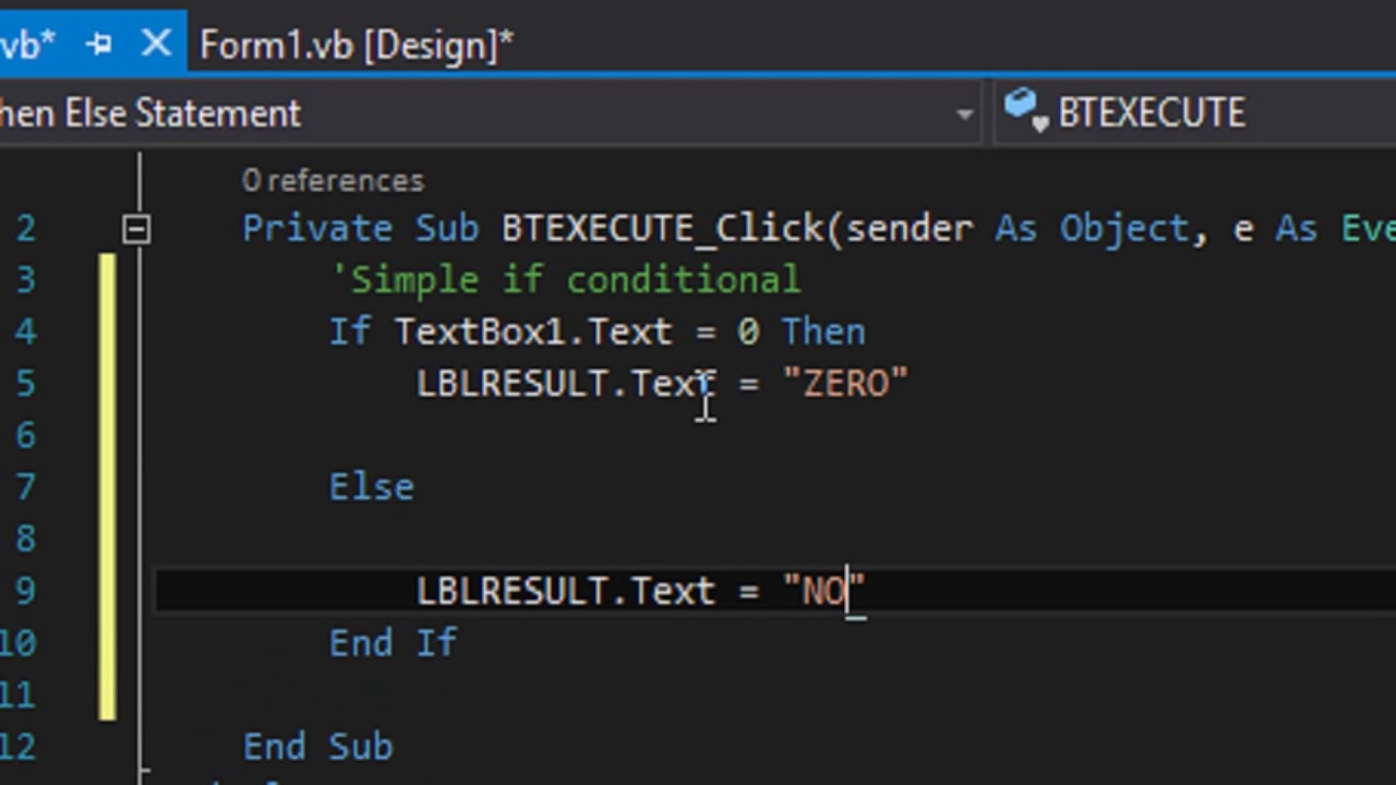 If Then Else Statement In Visual Basic