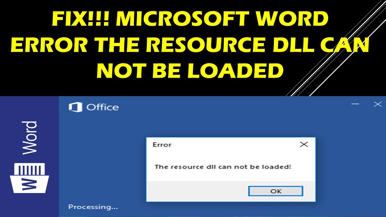 Microsoft Word Resource Dll Cannot Be Loaded