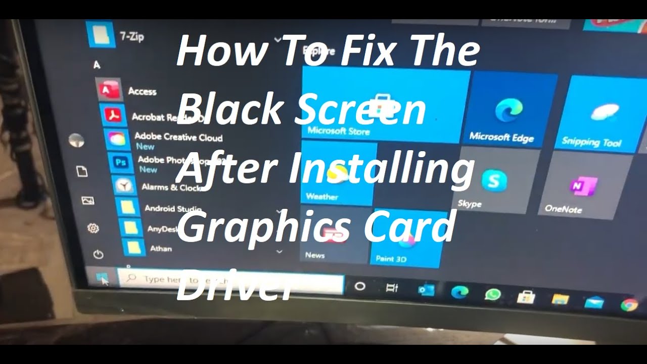 Black Screen After Installing Graphics Card Driver