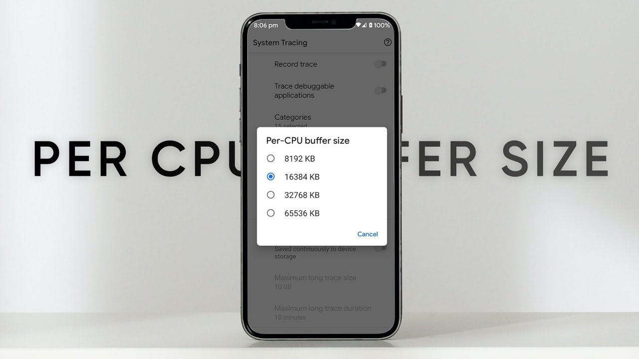 System Tracing Per CPU Buffer Size