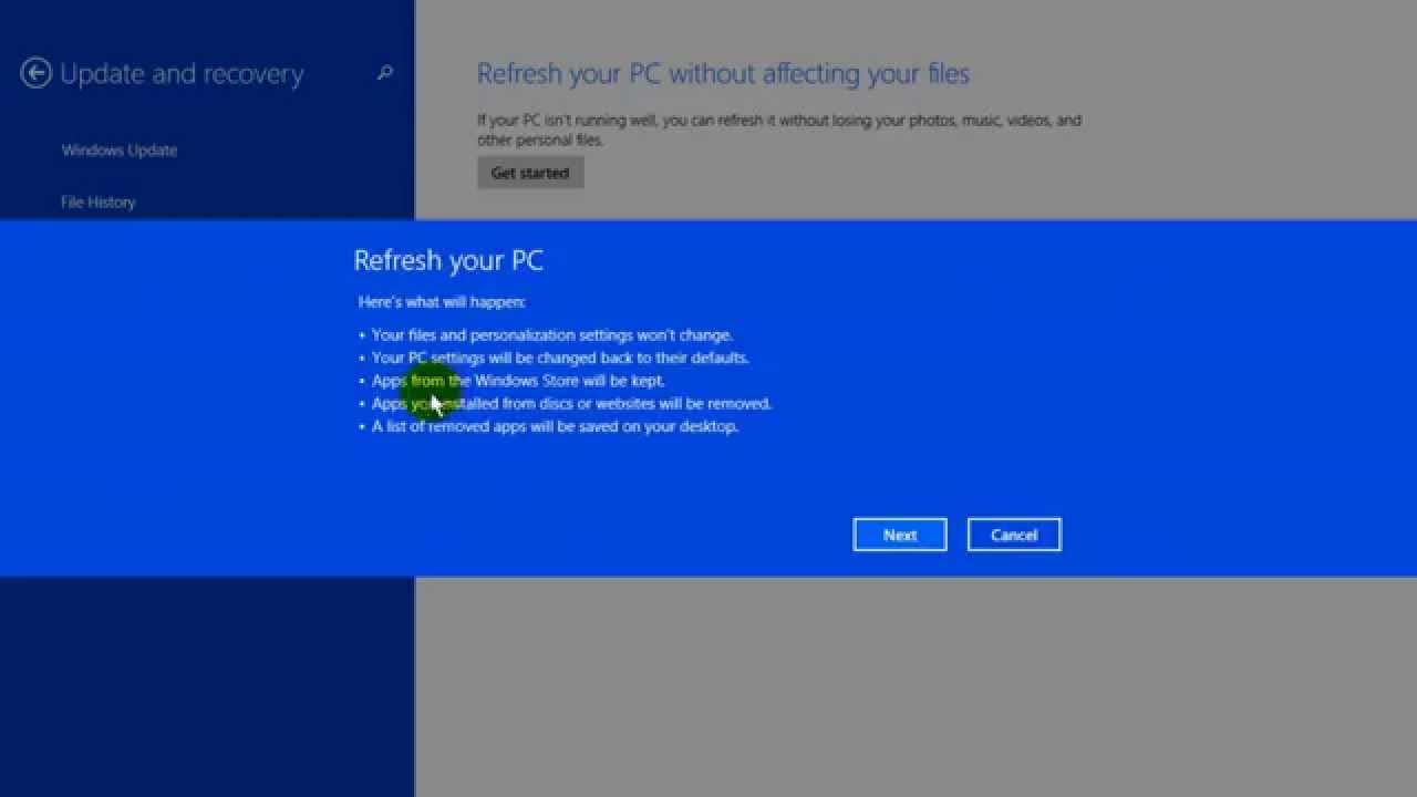 Windows 8 Won’t Reset To Factory Settings