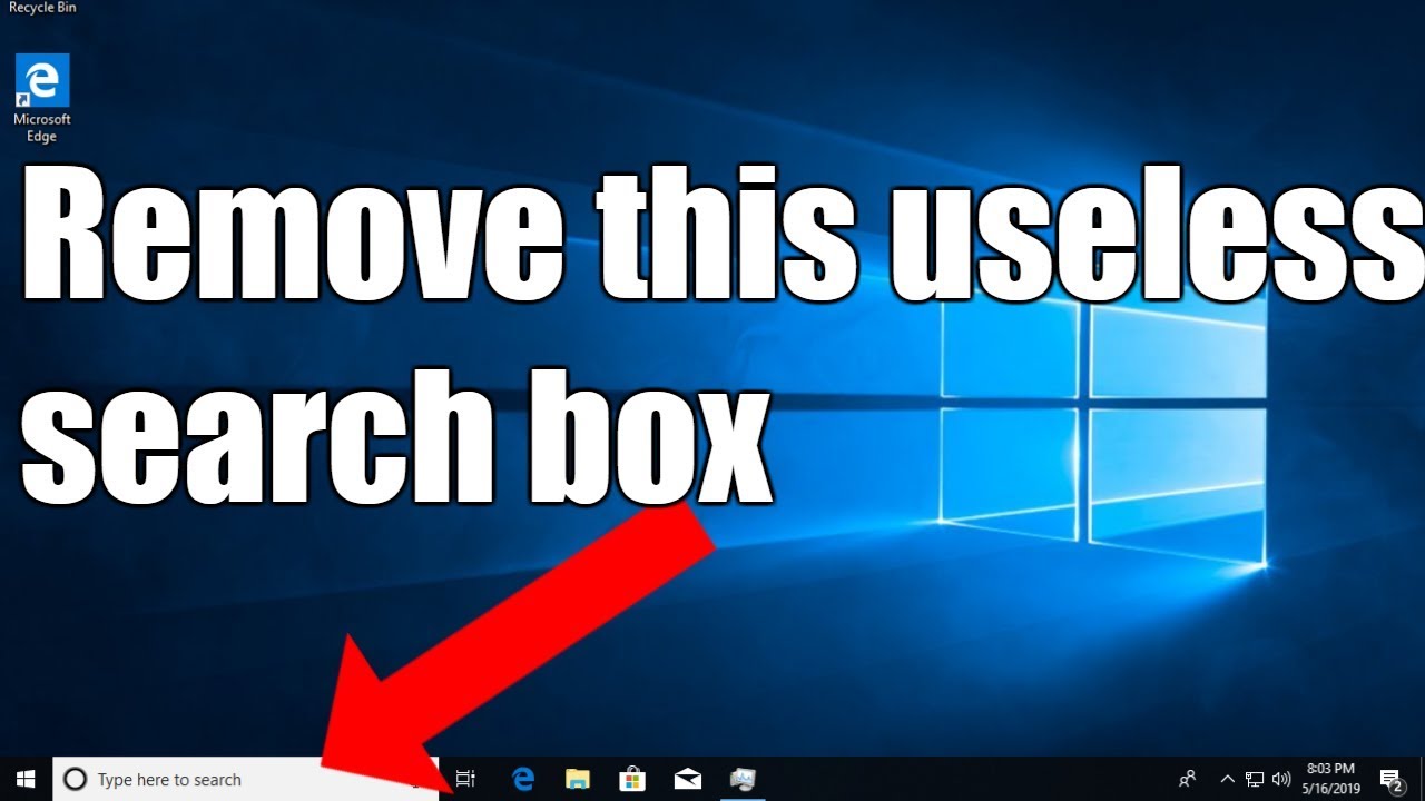 How To Hide Search Bar Windows 10