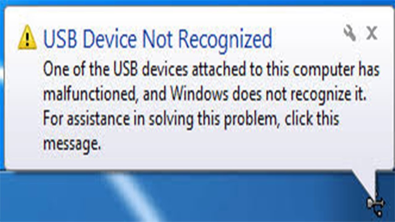 USB Is Not Recognized In Windows 8.1