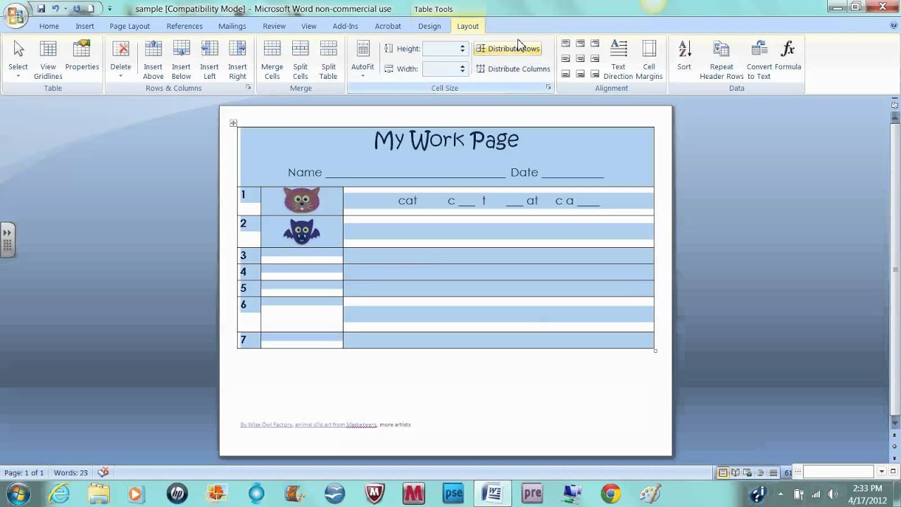 How To Make A Worksheet In Microsoft Word