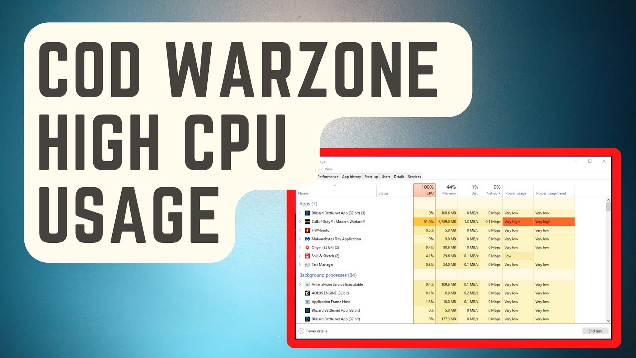 High CPU Usage Warzone 2