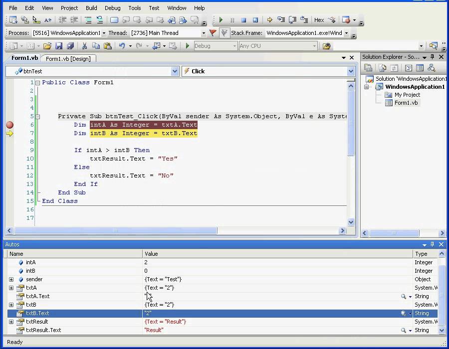 How To Debug Visual Basic