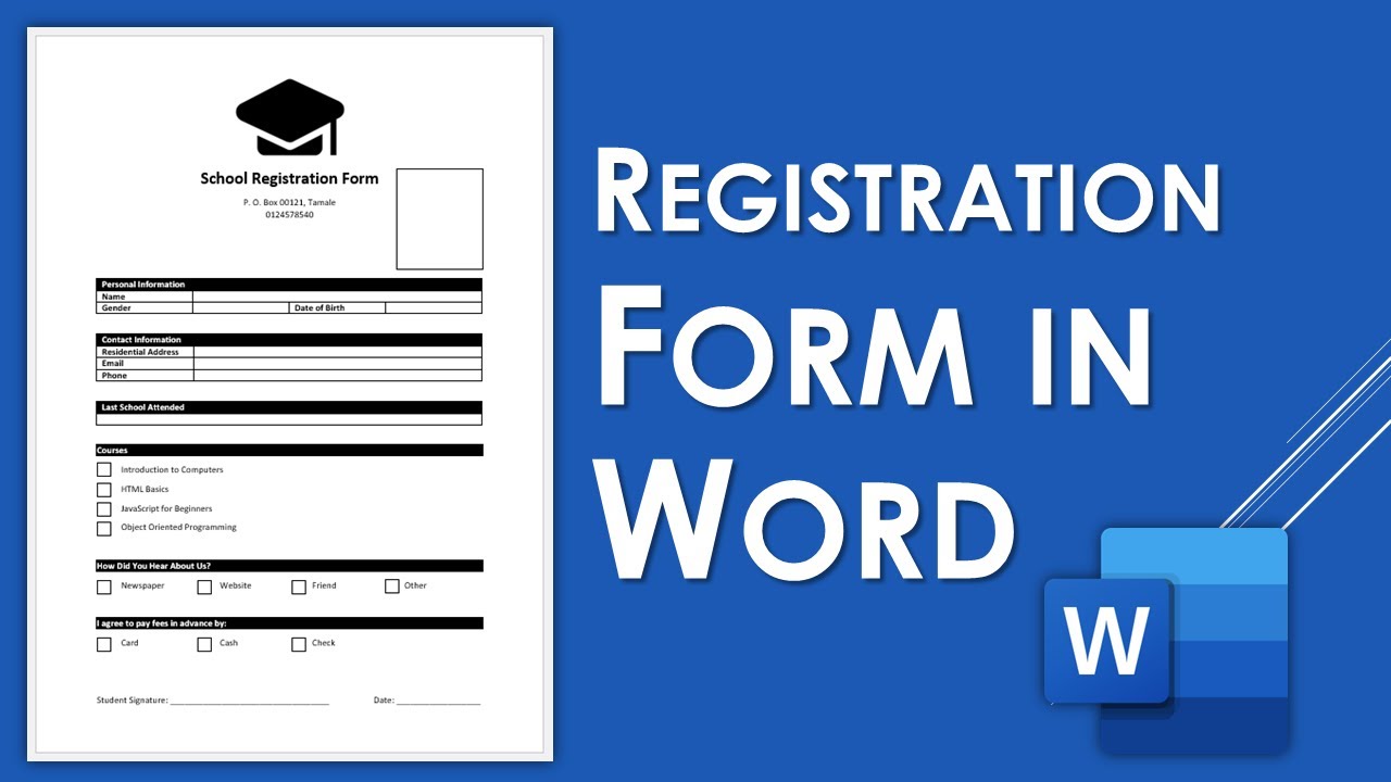 How To Create A Registration Form In Microsoft Word