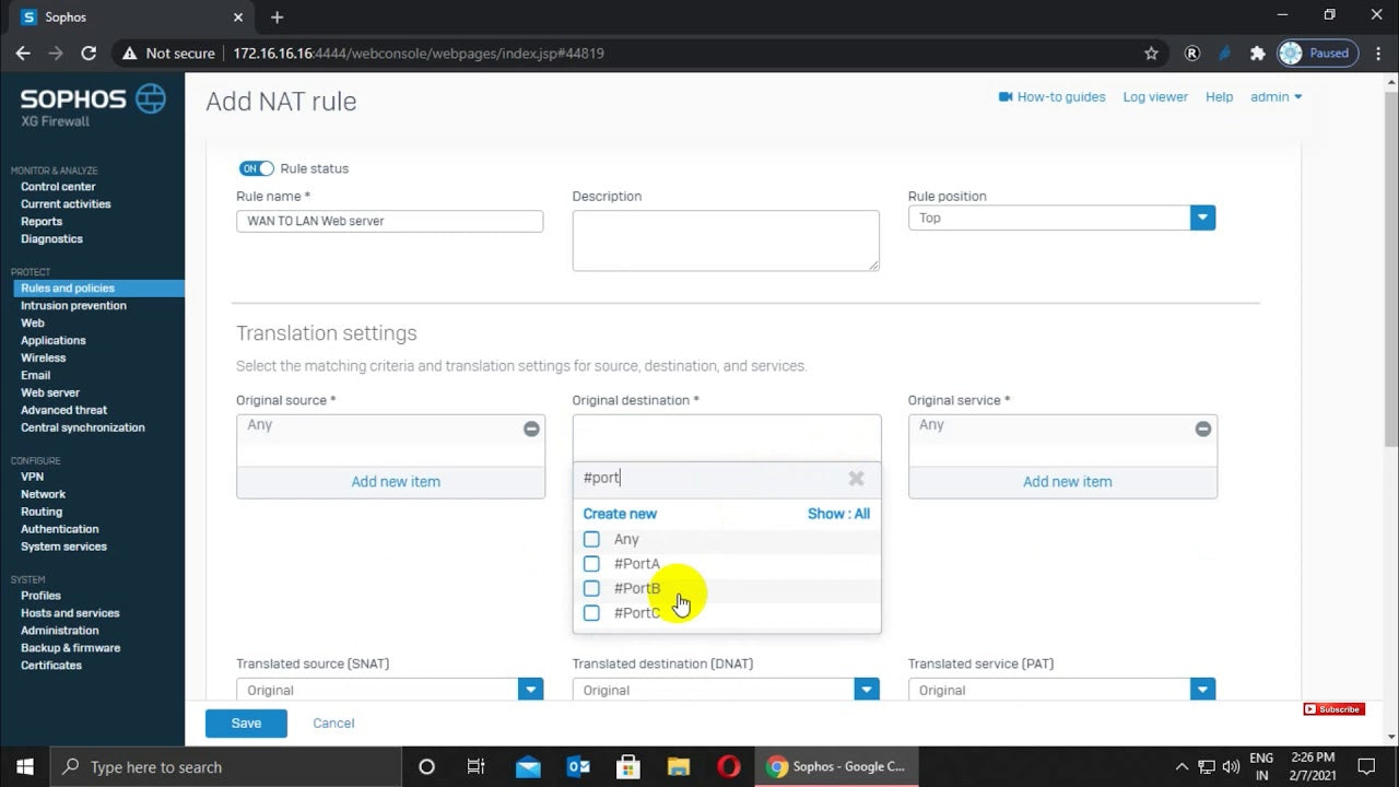 How To Open Port In Sophos Xg Firewall