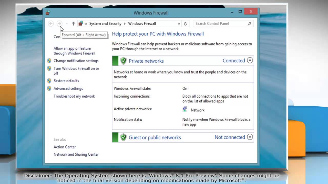 How To Check Firewall Settings On Windows 8