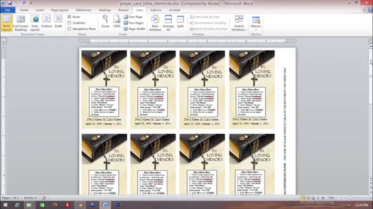 How To Make Prayer Cards On Microsoft Word