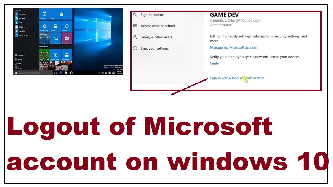 How To Sign Out Of Microsoft Account On Windows 10