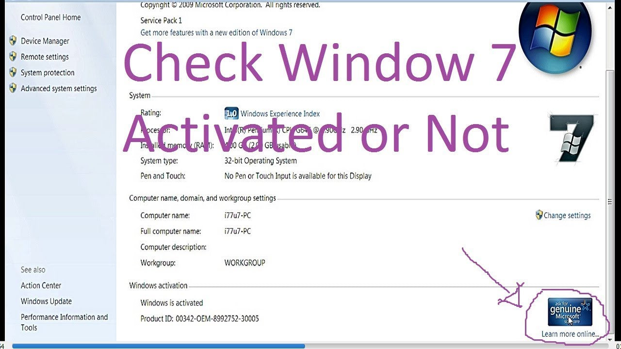 How To Check If My Windows 7 Is Genuine