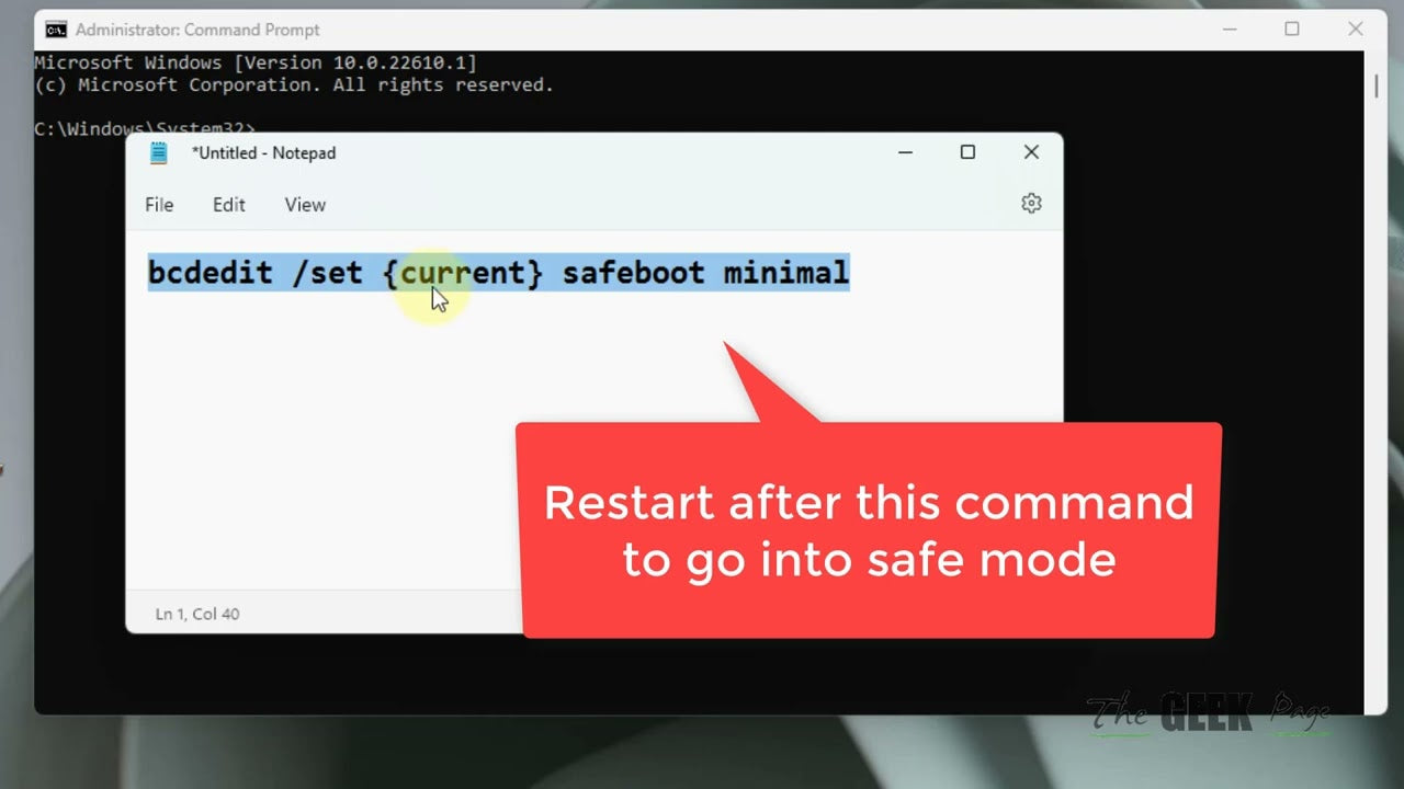 Safe Mode With Command Prompt Windows 11