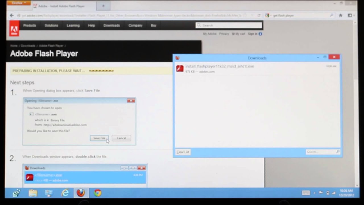Flash Player Window How To Install Flash Player In Windows 8