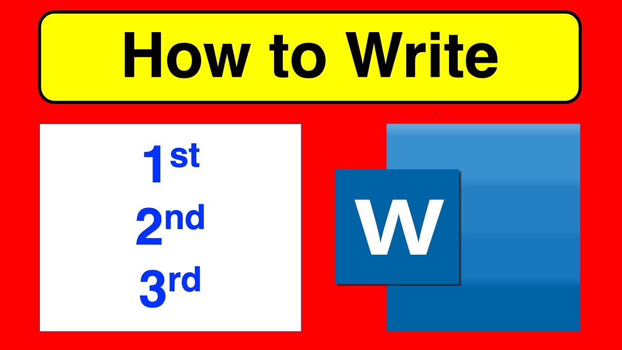 How To Write 1st 2nd 3rd In Microsoft Word