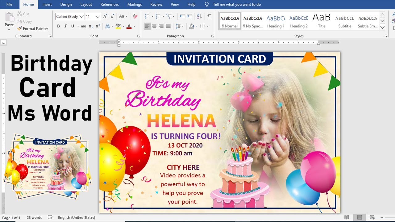 How To Make A Birthday Card On Microsoft Word 2007