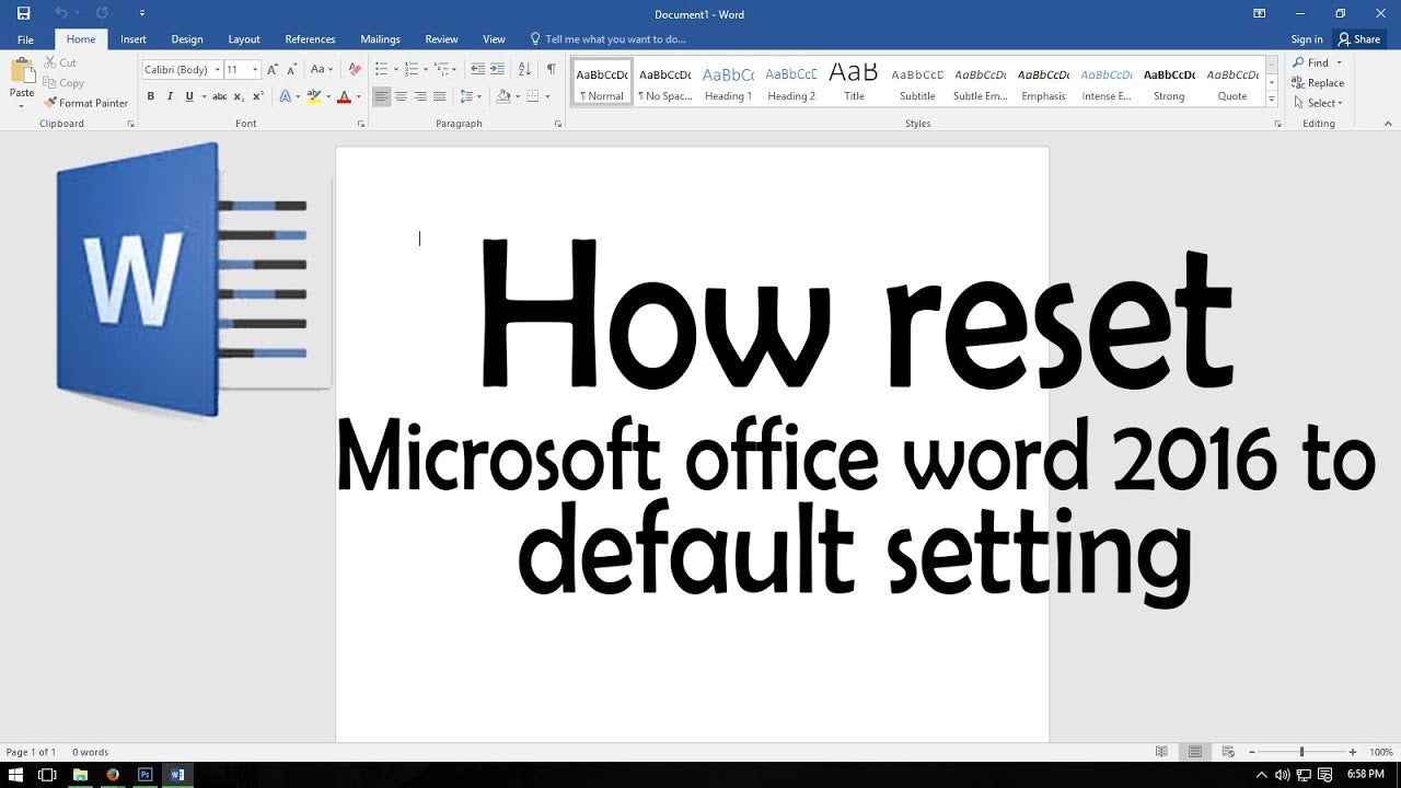 How To Reset Microsoft Office