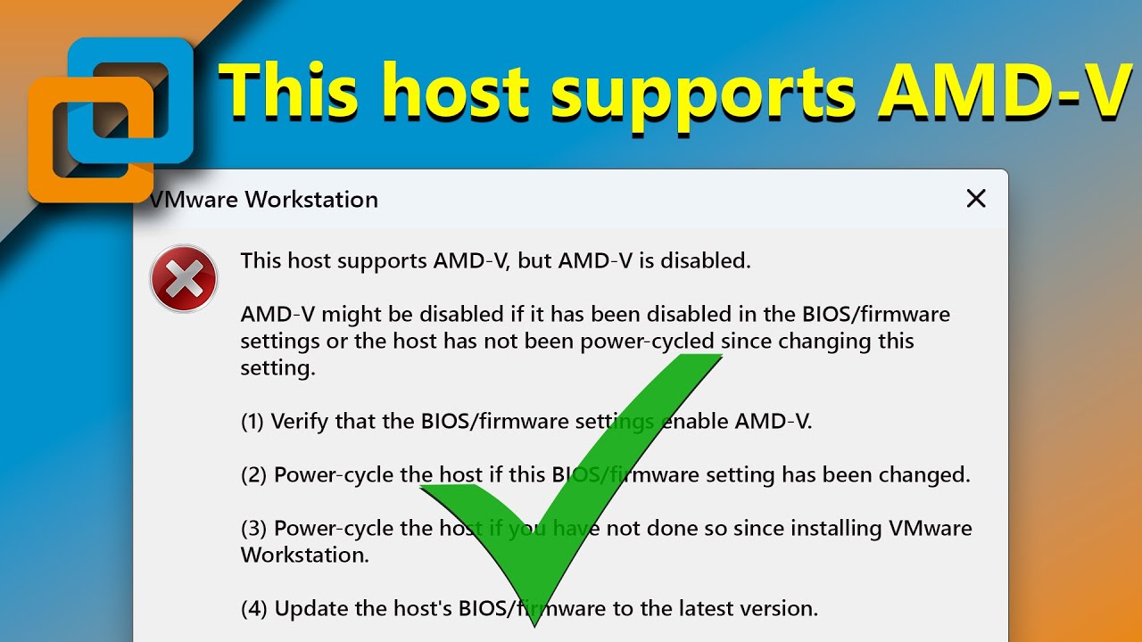 Vmware Workstation Amd-V Is Disabled