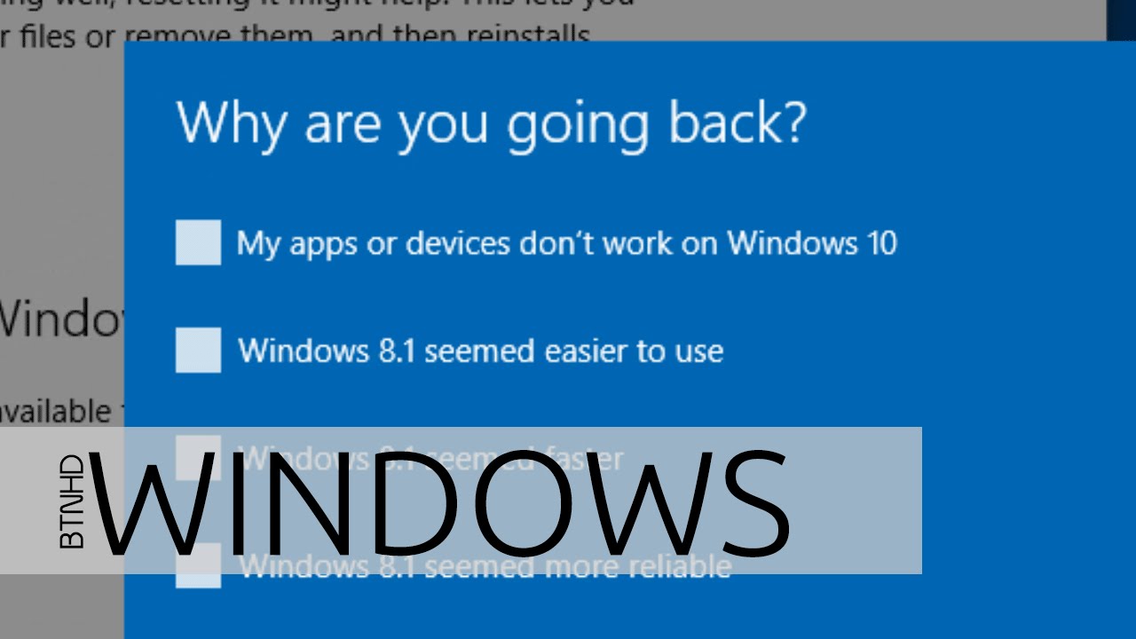 How To Downgrade Windows 10 To 8.1 Without Recovery Tool