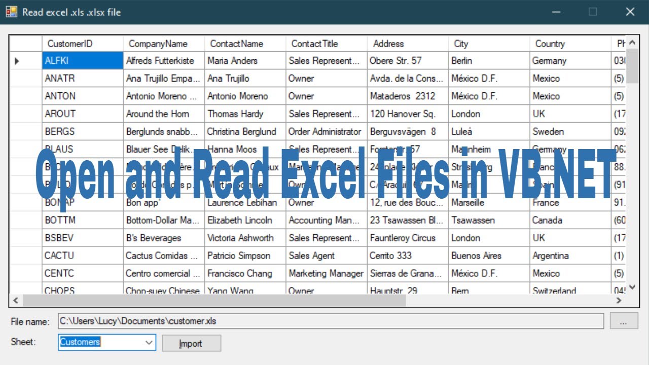 How To Read Excel File In Visual Basic