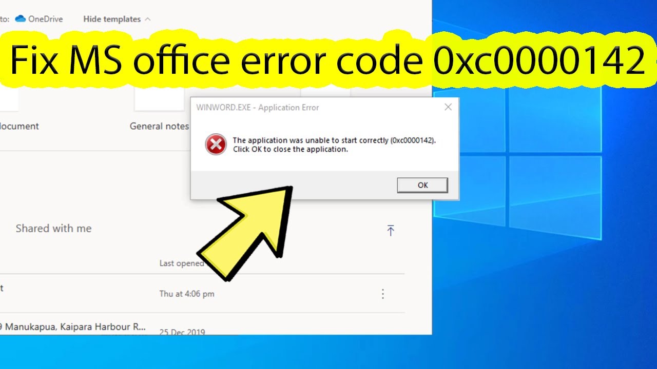Microsoft Excel The Application Was Unable To Start Correctly