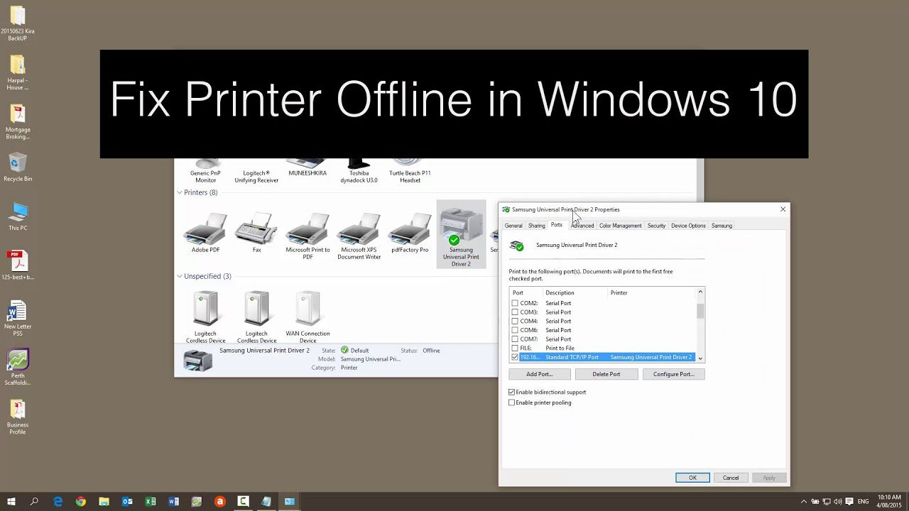 How To Fix Printer Offline Windows 8