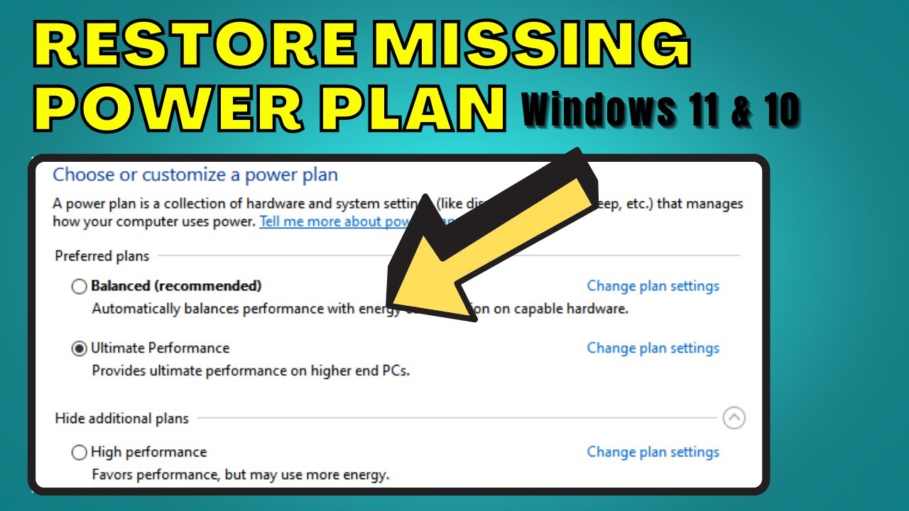 Windows 11 Ultimate Performance Power Plan Missing