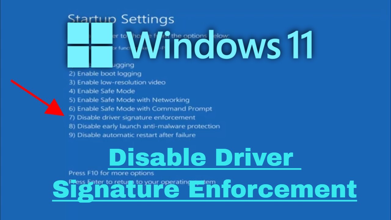 Windows 11 Disable Driver Signature Enforcement