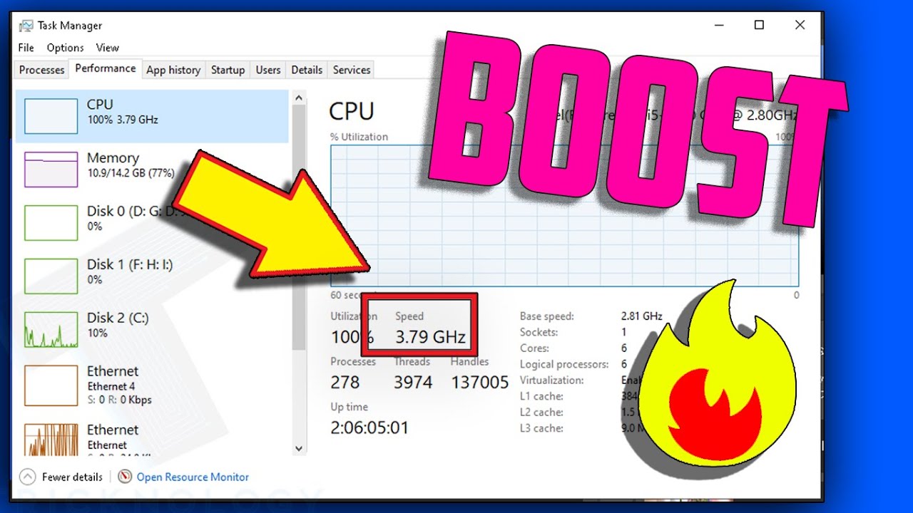 Increase CPU Speed Windows 10