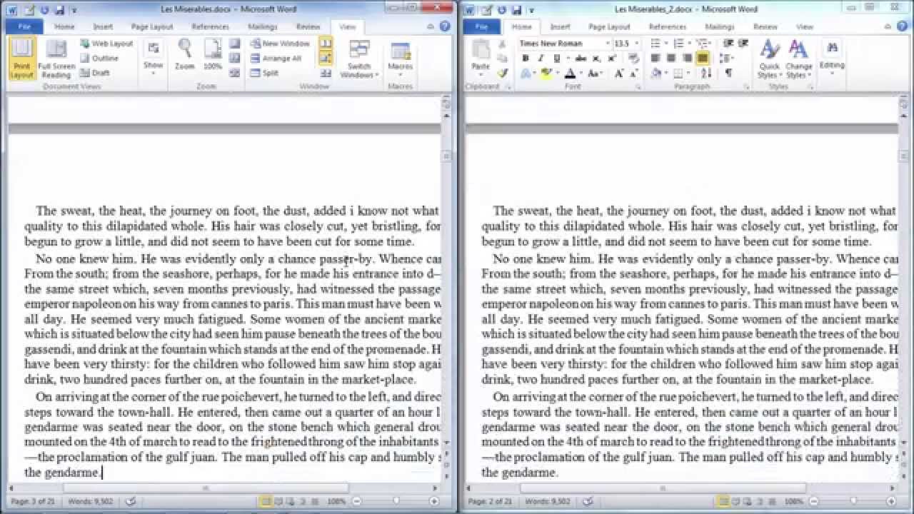 How To Open Two Microsoft Word Windows Side By Side