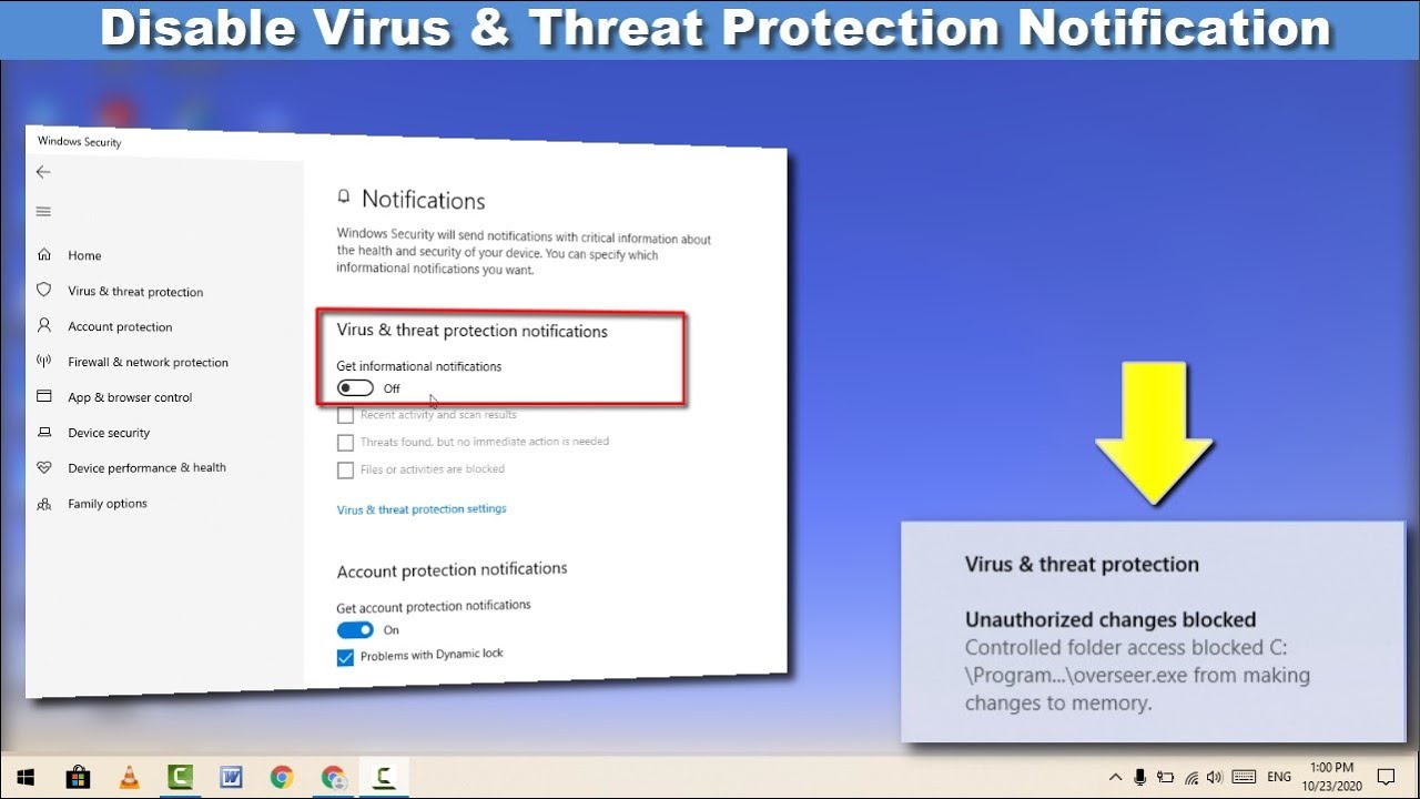 How To Stop Antivirus Notifications