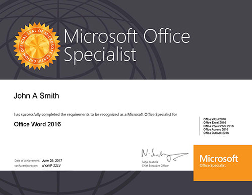 What Is A Microsoft Office Specialist Certification