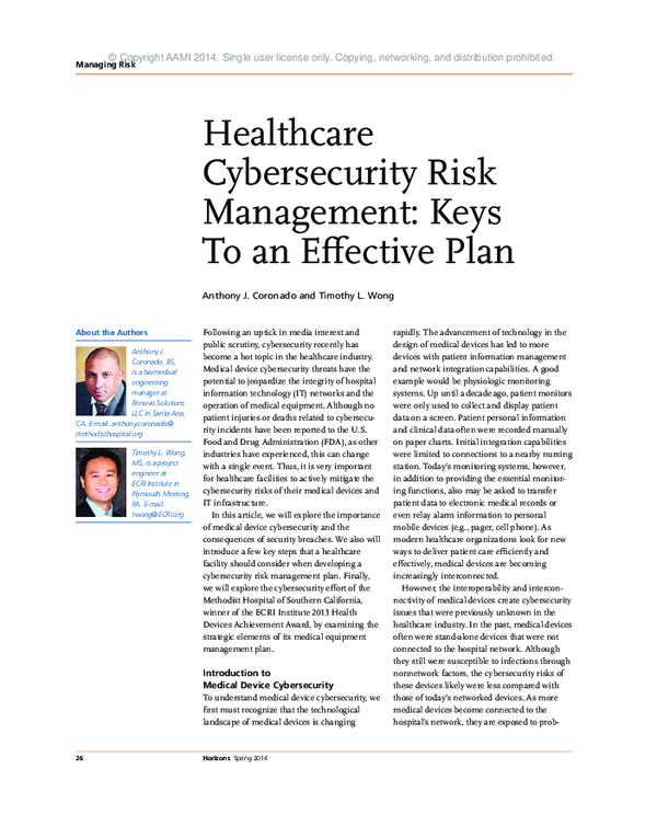 Healthcare Cybersecurity Risk Management Keys To An Effective Plan