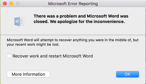 Microsoft Word Crashes When Opening Mac