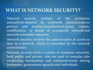 Short Note On Network Security