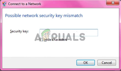 Possible Network Security Key Mismatch