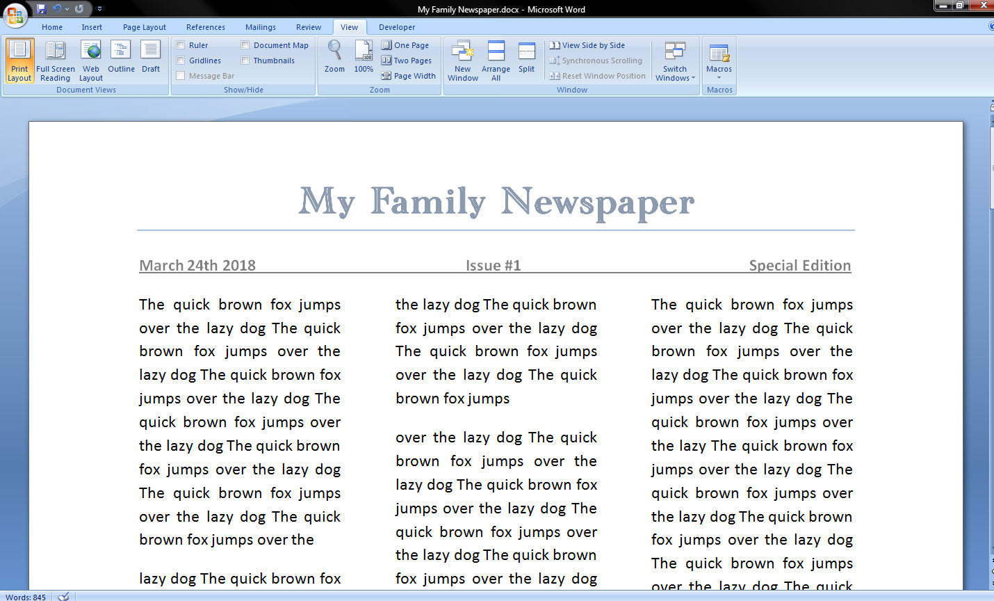 How To Make A Newspaper Article On Microsoft Word